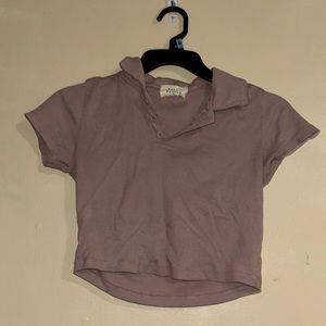 Urban Nation Collared Cropped Shirt